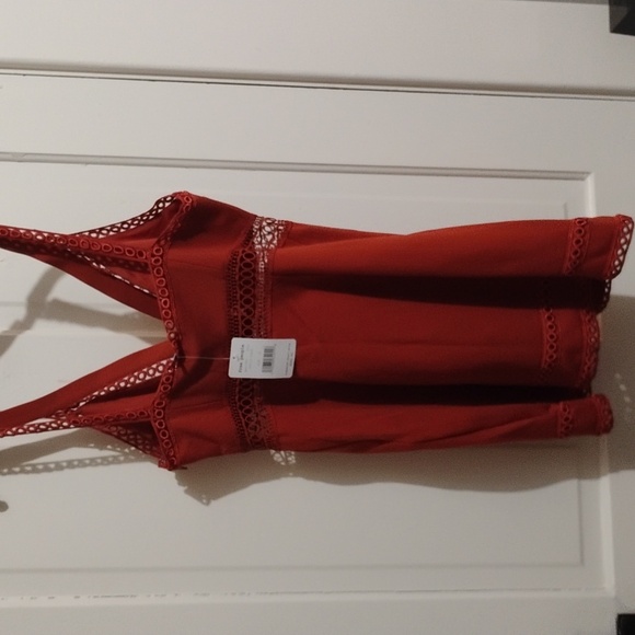 Free People Red Lace Detail Mini Dress - Picture 5 of 6